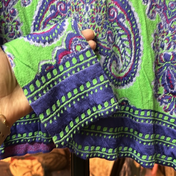Free People Sweater - Purple, Green Paisley Print Size L - Picture 3 of 5
